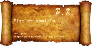 Pittler Kamilla névjegykártya